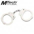 MTech Nickel Silver Carbon Steel Handcuff Double Locking + 2 Keys FREE SHIPPING