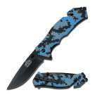 Spring Assist Tactical Rescue Folding Knife - Digital Navy Camo FREE SHIPPING