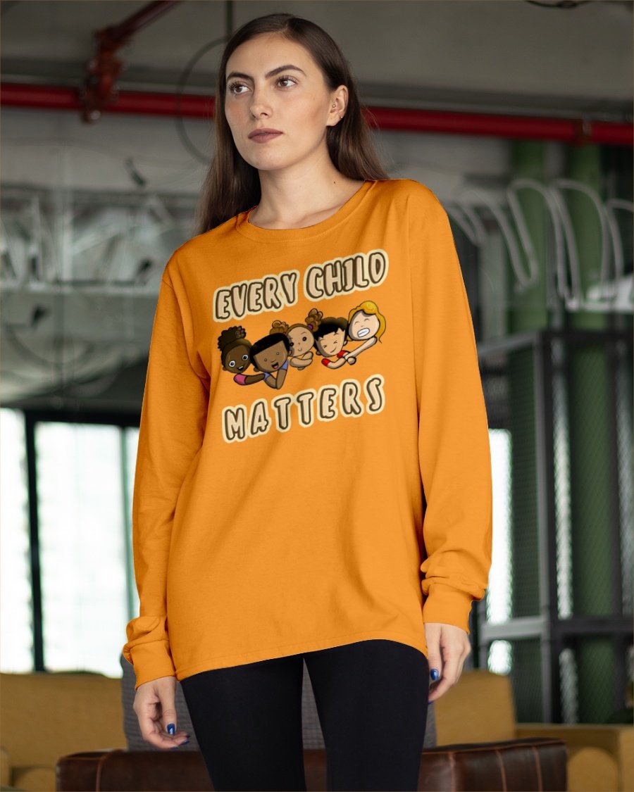 The Every Child Matters Long-Sleeve T-shirt | Hand Drawn Typography Say Long ECM Message