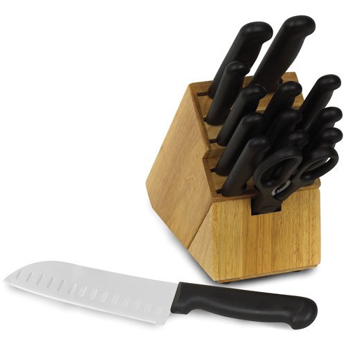 Chicago Cutlery Basics 15 Piece Kitchen Cutlery Block Set with Black