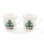 Nikko Ceramics Christmastime Coffee Mugs, Set of 2