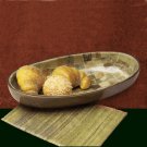Shastra 15-Inch Inlaid-Stone Oval Bowl, Green Party Shastra 15-Inch Inlaid-Stone Oval Bowl, Green Party