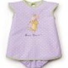 Bunnies By The Bay Bloom's Love Pinafore and Bloomers Set, Lavender