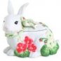 FITZ AND FLOYD GERANIUM RABBIT LIDDED BOX