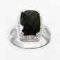Sterling Silver Diamond & Onyx Ring