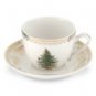 Spode Christmas Tree Gold Teacup and Saucer (Set of 4)