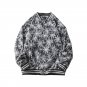 DAVILRAY AYWTER MAPLE LEAF PRINT BASEBALL JACKET