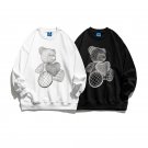RAY DAVILO ANDEARDI TEDDY BEAR WITH HEART PRINT CREW NECK SWEATSHIRT