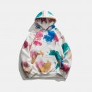 ERICCO BASIC URBAN STYLE SPLASH INK VELVET HOODIE SWEATSHIRT