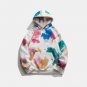 ERICCO BASIC URBAN STYLE SPLASH INK VELVET HOODIE SWEATSHIRT