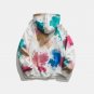 ERICCO BASIC URBAN STYLE SPLASH INK VELVET HOODIE SWEATSHIRT