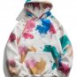 ERICCO BASIC URBAN STYLE SPLASH INK VELVET HOODIE SWEATSHIRT