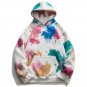 ERICCO BASIC URBAN STYLE SPLASH INK VELVET HOODIE SWEATSHIRT