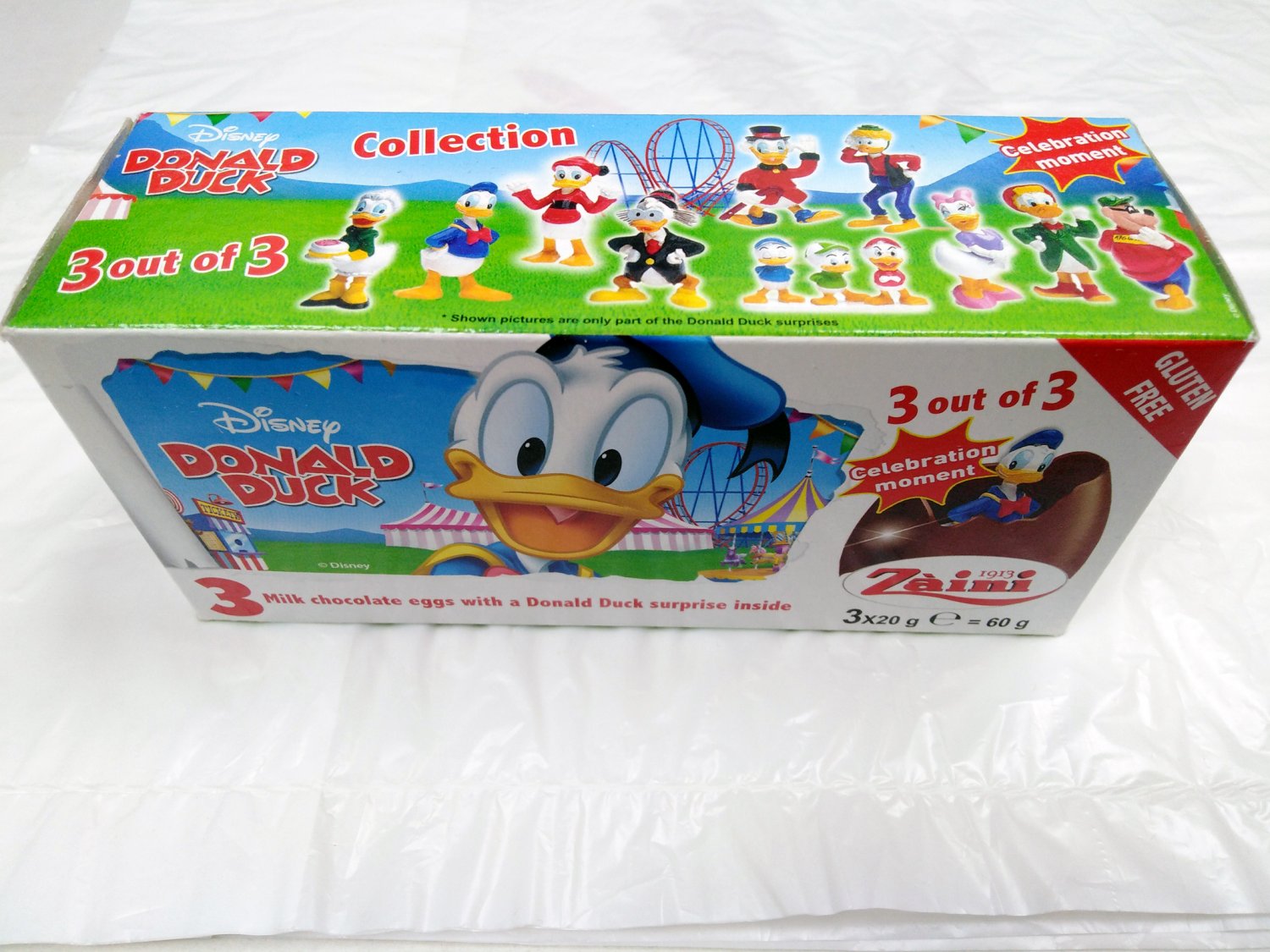 Zaini Disney Donald Duck Chocolate Surprise 3 Eggs with Toy Figure Inside choco
