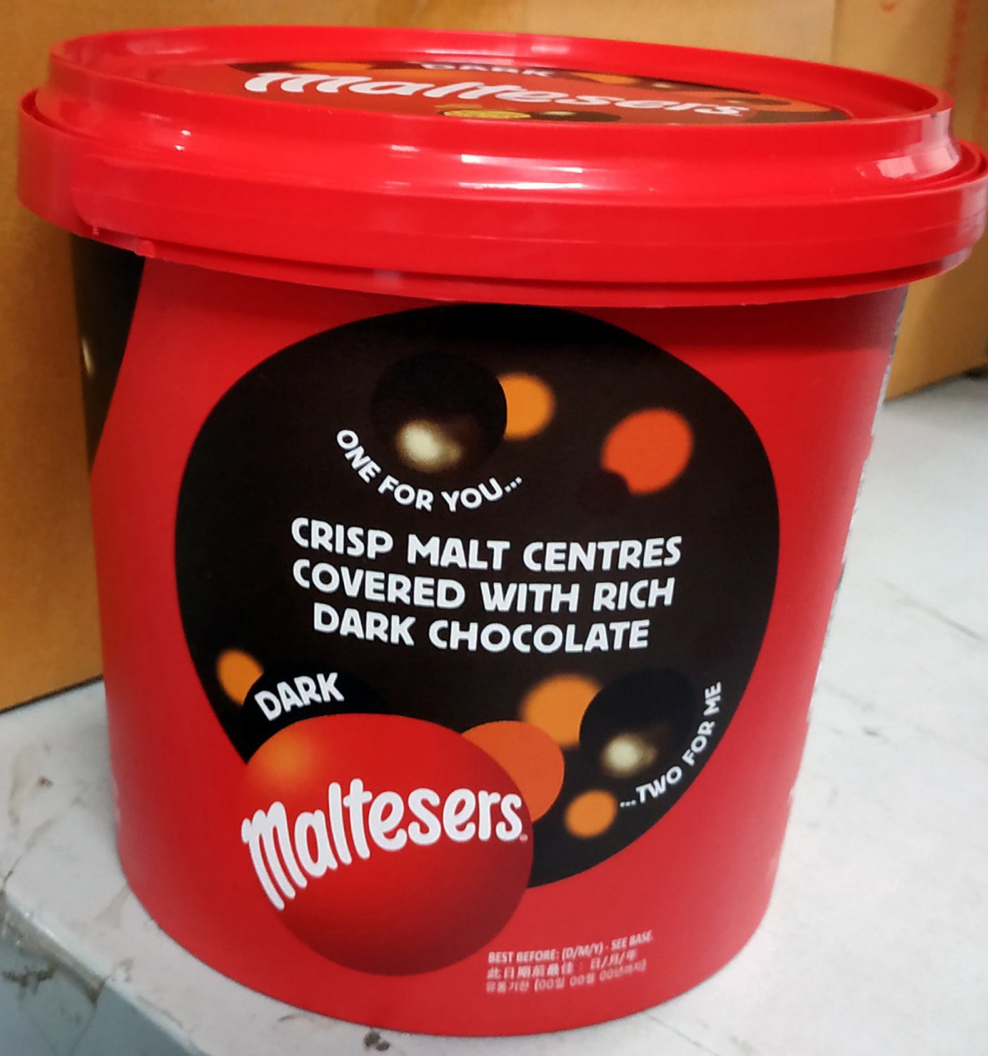 Maltesers Dark Chocolate Malt Ball in Bucket 465g choco snacks party ...