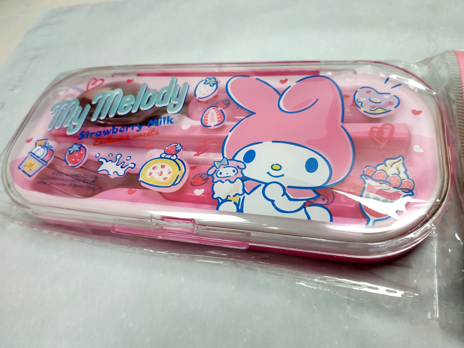 Sanrio My Melody Cutlery Set with Forks Spoon Chopstick in box