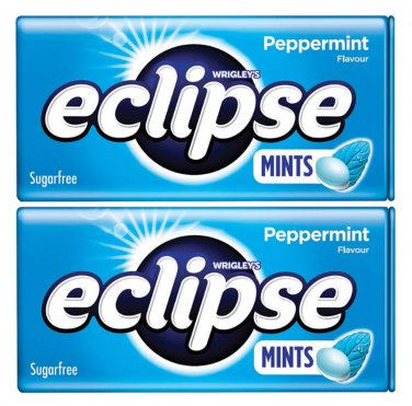 2 x Eclipse Sugarfree Mints Peppermint 34g