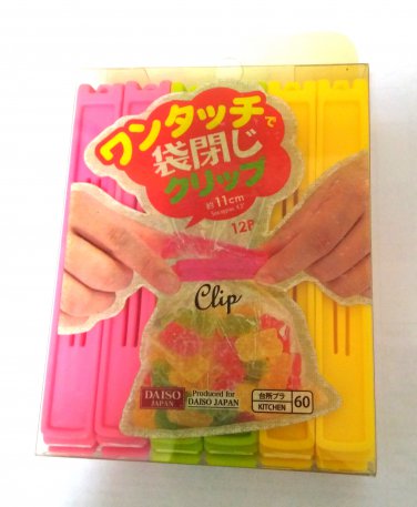 12 Pcs Reusable Plastic Storage Bag Clips - Assorted Colors, Sealing Clips