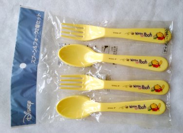 Disney Winnie the Pooh Fork & Spoon Set - Bento Accessories for Kids, Back to School