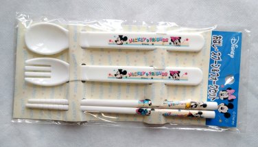 Disney Mickey & Friends Cutlery Set - Chopsticks, Fork, Spoon, Bento Accessories for Kids