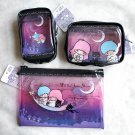 3 Pcs Sanrio Little Twin Stars Kiki & Lala Clear Pouch Makeup Cosmetics Bag girls ladies women
