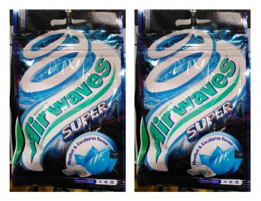 2 x Wrigley's Airwaves Sugar-Free Super Menthol & Eucalyptus Gum - Intense Freshness