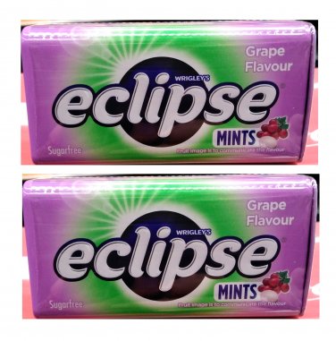 2 x Eclipse Sugarfree Grape Mints 34g - Refreshing Breath Fresheners