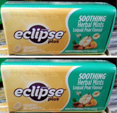 2 x Eclipse Plus Sugar-Free Herbal Mints &acirc;�� 30g Soothing Loquat Pear Flavor