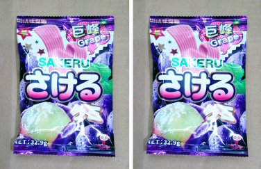 2 x UHA Sakeru Grape Juice Gummy - Chewy Fruit Snacks