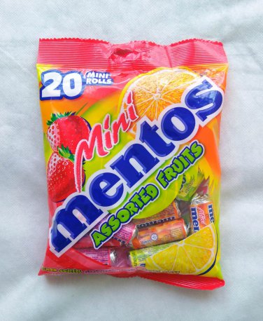 Mentos Assorted Fruit Mini Rolls Candy - 200g Sweet Snack Pack