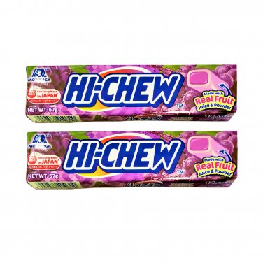2 x Morinaga Hi-Chew Grape Soft Candy - 57g Chewy Sweet Snacks