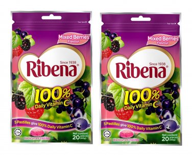 2 x Ribena Blackcurrant Pastilles Mixed Berries Flavored Candy Sweets Candies