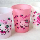 Sanrio Hello Kitty Strawberry Print Plastic Cups - 3-Pc Set for Kids Party Supplies & Home Use Sanrio Hello Kitty Strawberry Print Plastic Cups - 3-Pc Set for Kids Party Supplies & Home Use