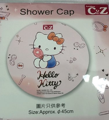 Sanrio Hello Kitty Shower Cap Cute Waterproof Bath & Hair Care Accessory for Women CZ Crystal Design