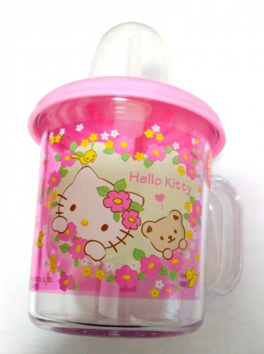 Sanrio Hello Kitty 210ml Straw Cup - Pink Baby Training Cup for Girls & Kids