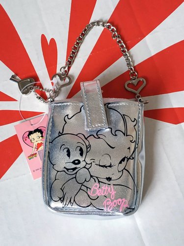 Authentic Betty Boop & Pudgy Silver Purse Bag &acirc;�� Stylish Pouch Case
