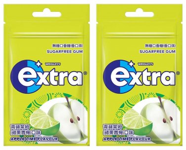 2 x Wrigley's Extra Apple Lime Sugarfree Chewing Gum