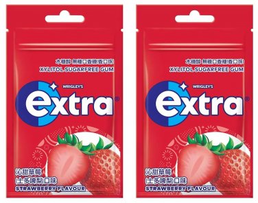 2 x Wrigley's Extra Xylitol Strawberry Sugarfree Chewing Gum