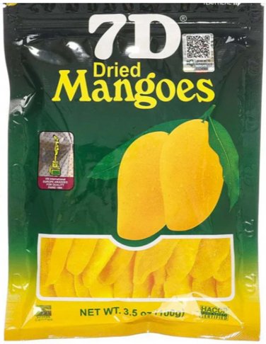 7D Dried Mangoes 100g - Sweet & Chewy Snack