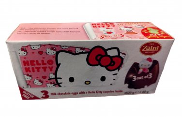 Zaini Hello Kitty Chocolate Surprise Eggs &acirc;�� 3-Pack with Mini Toys New