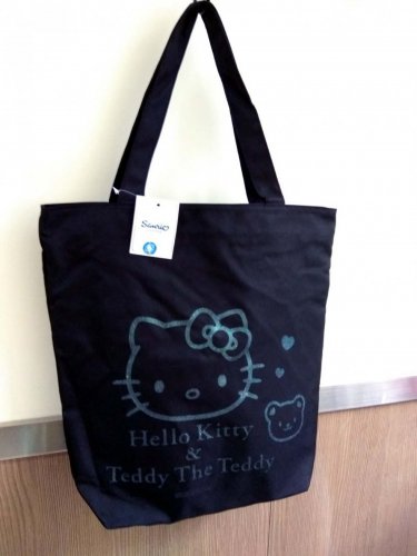Sanrio Hello Kitty Canvas Tote Bag Eco-Friendly Shoulder Bag for Shopping Beach Gift Women Girls