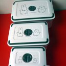 3pc set Miffy Microwavable Airtight Bento Snack Lunchbox Food Container case 3pc set Miffy Microwavable Airtight Bento Snack Lunchbox Food Container case