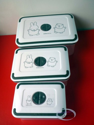 3pc set Miffy Microwavable Airtight Bento Snack Lunchbox Food Container case