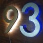 7 inch silver 3D address numbers with illumination