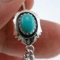 Native American Turquoise Belly Button Navel Ring, 316L Steel & Silver