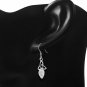Celtic Trinity Triquetra Sterling Silver Earrings, set w Mother of Pearl