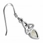 Celtic Trinity Triquetra Sterling Silver Earrings, set w Mother of Pearl