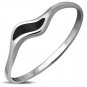 Simple Black Onyx Silver Ring, Mix US Size, 925 Solid Sterling Silver, r497