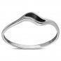 Simple Black Onyx Silver Ring, Mix US Size, 925 Solid Sterling Silver, r497