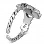 Twisted band Silver Claddagh Toe Ring, 925 Plain Solid Sterling Silver